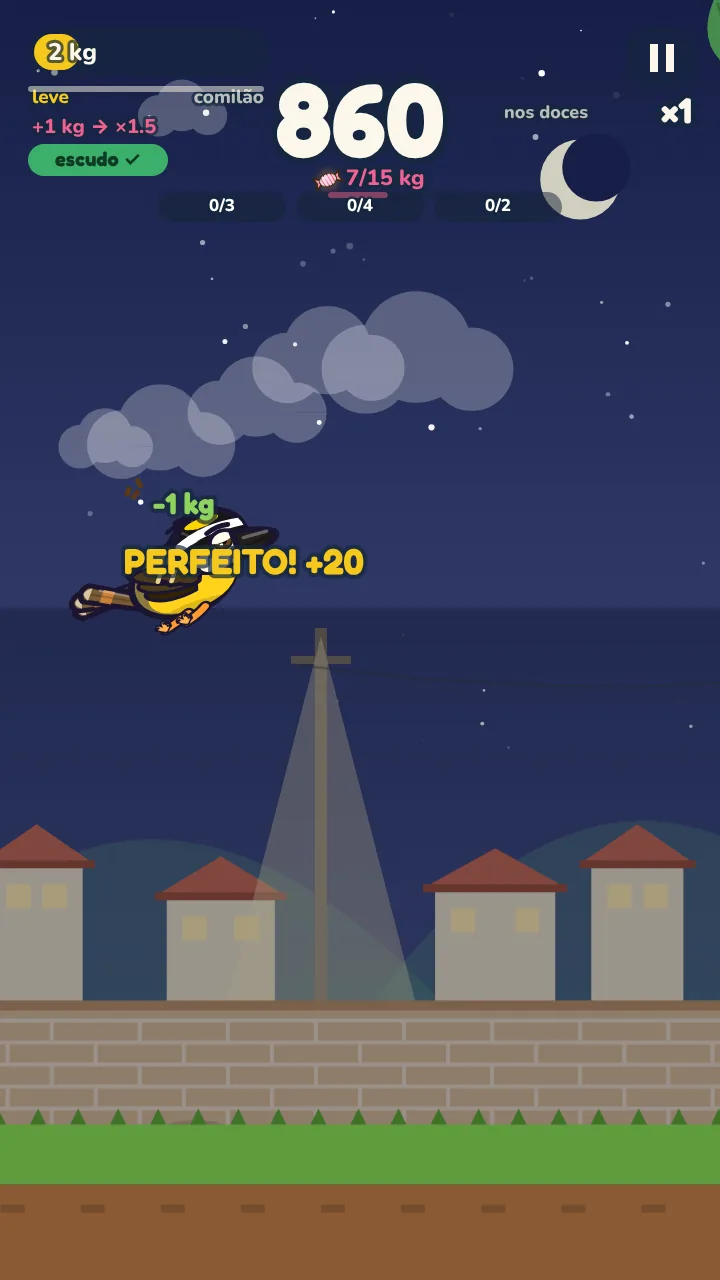Partida em andamento com a pontuação no alto